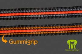 Gummigrip orange Leine Detailansicht